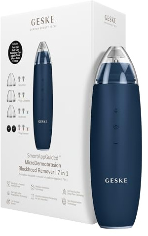 GESKE | SmartAppGuided™ MicroDermabrasion Blackhead Remover | 7 in 1 Mitesserentferner | Elektrischer Porenreiniger | Innovativer Vakuumsauger | Beauty Tools | Hautreinigungsgerät | Skincare Device