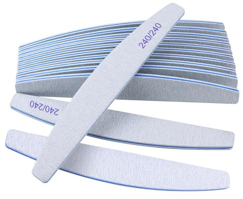 12 lime per unghie, lima professionale per unghie, grana 240/240, lime per unghie naturali, set di lime per unghie, set di lime per unghie lavabili e riutilizzabili, lima per unghie professionale su