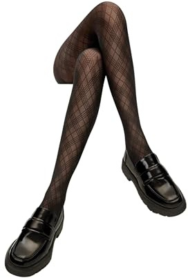 PENTI Plaid Tartan Pattern Fashion Tight I Black Color I 2 Size (S–M/L-XL) I 50 Den