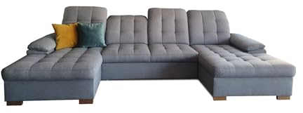 Verona Idee Sofa Brasil mit Schalffunktion - Sofa U Form zum Entspannen Bettsofa Moderne Stil -301cm x 167cm Ideal für gesellige Zusammenkünfte Ottomane