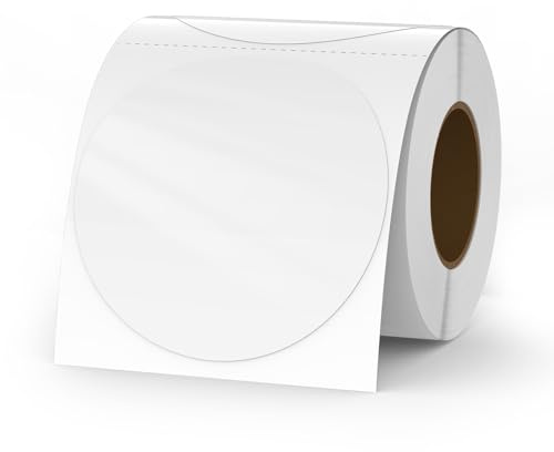 YIKIADA Lot de 500 étiquettes thermiques à pois blancs en vinyle - 76 mm - Autocollant d'adresse - Étanche - Imprimante - Pour logo, code-barres QR Code Inventaire