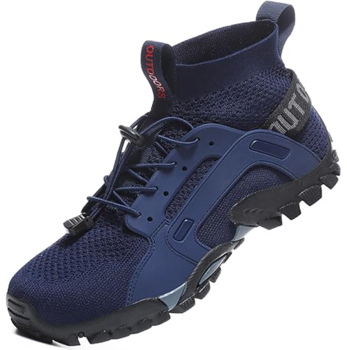 VTASQ Scarpe da Trekking Uomo Scarpe da Trail Running Traspiranti Passeggiate Stivali per Antiscivolo Sportive All'aperto Donna Scarpe da Escursionismo Leggero Tennis Sportiva Blue 45 EU