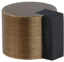 EVI Herrajes | Tope para Puerta de Suelo Adhesivo | Ø24x20mm | Latón Acabado Cuero Envejecido | Para Interior y Exterior | Protector de Puerta | Mod. I-04019324LCU