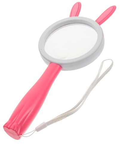 LALAFINA Lupa de Mano para Niños y Alumnos Aumento 5x y 10x, Material Abs y Silicona, Fácil de Transportar para Exploración Científica al Aire Libre