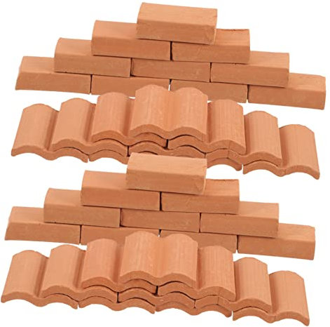Sosoport Mini Roof Tiles Models Diy Miniature Roof Tiles Micro Landscape Bricks for Boys and Girls Toy