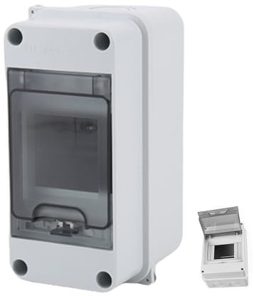 IUSOT DIN Rail Enclosure 3-Way Weatherproof Electrical Box, Transparent Cover Junction Box, IP66 Outdoor Electrical Distribution Protection for Indoor & Outdoor Power Systems