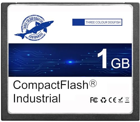 Dogfish 1GB Tarjeta de Memoria Compact Flash Industrial CF Memory Card Tipo I de Alto Rendimiento FAT16 para Equipos Industriales y Cámaras Digitales Antiguas