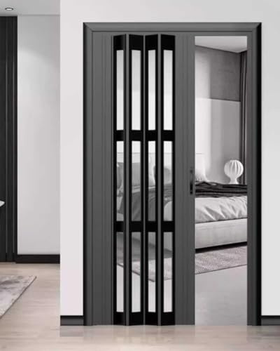 Fälldörr – PVC-Concertina intern skjutdörr för sovrum och hall, platsbesparande design för rumsavdelare och entréer
