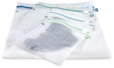 4 Lakeland White Mesh Net Washing Bags - Various Sizes Protect Smalls & Delicates In Washing Machine
