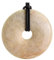 Budawi® Fossile versteinerte Koralle Donut Anhänger Kettenanhänger 40 mm mit Lederband