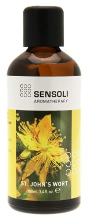 SENSOLI Carrier Massage Oil 100ml - Natural Unscented Moisturising Oil for Hair and Skin Care (100ml, St John's Wort)