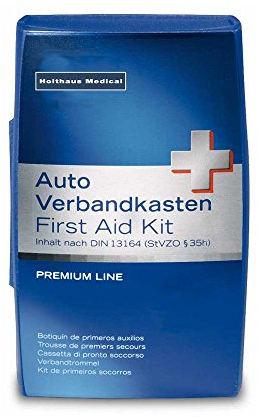 Premium Auto-Verbandkasten, KFZ-Verbandkoffer, DIN 13164, blau, 1 Stück