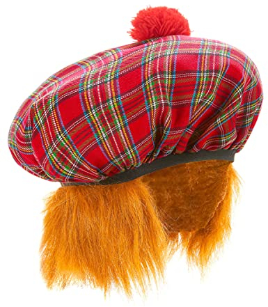 VEGAOO - Schottische Tellermütze für Erwachsene - Einheitsgröße - Rot - Accessoires - -