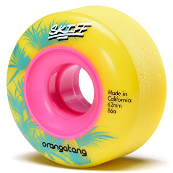 Orangatang Skiff 62 mm 86a All-Terrain Skateboard Wheels (Yellow, Set of 4)