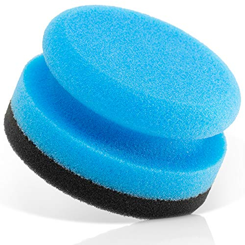 detailmate Car Care – Made in Germany – Polishing Sponges Made of Premium Foam for Hand Polishing/Wax/Applicator for Care Products on Plastic, Tyres, etc. (Medium/Soft, Diameter 90 mm)