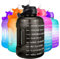 BuildLife Motivational Water Bottle 2.2L - Large Capacity Water Jug with Straw & Time Marker & BPA Free Ensure Enough Water-Drinking Throughout The Day (Black, 2.2L)