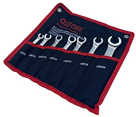 Partenopeautensili® Set di 7 Chiavi Esagonali con Testa Aperta spaccata per Raccordi Freni Tubi Idraulici in comodo astuccio By Oxford
