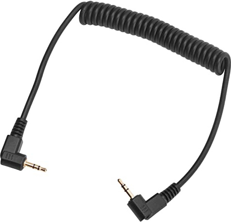 2.5mm F2 Remote Control Shutter Release Cable Cord, Flash Sync Cable 2.5mm Male to Male Coiled Cord, for GFX X Series Camera 1m