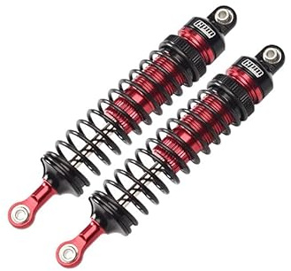 Aluminum 6061-T6 Front Adjustable Spring Dampers (102mm) for LOSI 1/10 Hammer Rey U4 Rock Racer-LOS03030 Upgrades - Red