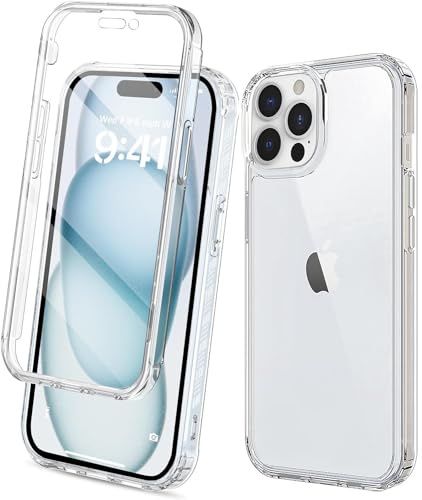 KP TECHNOLOGY Front and Back Case for iPhone 15 Pro Max - (360°) Full Complete Protection iPhone 15 Pro Max Case (Clear)