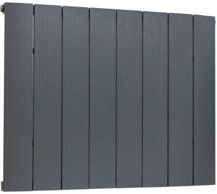 Adept Kava - 600 x 755mm Aluminium Designer Radiator - Anthracite Single Horizontal Central Heating Radiator - BTUs (Delta t50) 2680