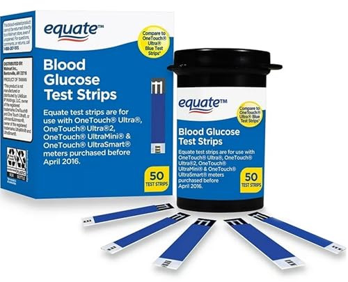 Blood Glucose Test Strips, 50 Count | Ideal for Glucose Monitor Kit, Diabetes Testing | Compatible with OneTouch Meters | Reliable Readings | Accurate & Easy to Use | High Accuracy Strips