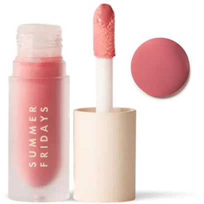 Summer Fridays Dream Lip Oil - Hydrating Tinted Lip Gloss Oil - Non-Sticky Formula with Skincare Benefits for Long-Lasting Softness + Shine - Effortless Beauty Gifts - Rose Bud (0.15 Oz)