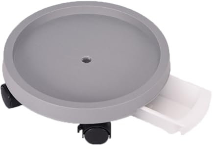 Piante Roller Sottovaso con Rotelle, Carrello per Piante Rotondo,Porta Piante Piante di Plastica Vassoio per Piante con Ruote, Sottovaso con Ruote, Carrello Portafiori in Vas(Size:45.3CM,Color:Grigio)