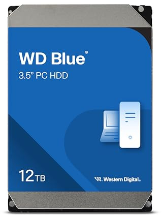WD Blue 12TB Desktop 3.5 Internal Hard Drive, 7200 RPM, SATA 6Gb/s, 512MB Cache
