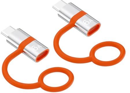 2 Pezzi Adattatore Lightning USB C, 36W Ricarica Rapida PD, 480Mbps Trasmissione Dati, Compatibile con iPhone Samsung Galaxy S24/S23(non per Apple Pencil/Audio/OTG) con Anello Antiperdita