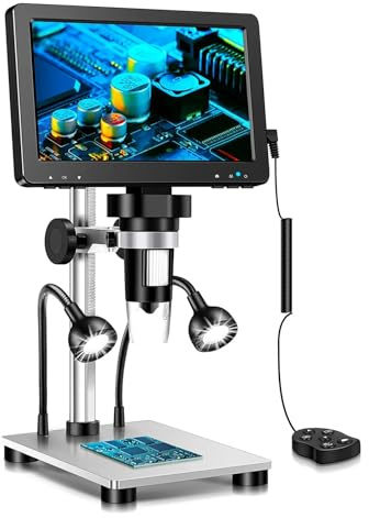 Digitalt mikroskop 1200x förstoring HD USB Professionell elektronmikroskop for reparation med 10 LED-ljus