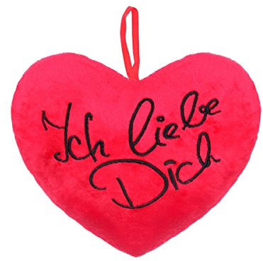 Alsino Ich liebe dich Kissen Herz-Anhänger (63/2112) - 26 cm, Valentinstag Geschenkidee