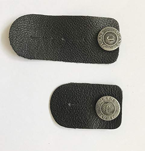 Chriluka 2 Set a 2 Hosenknopfverlängerung Hosenbunderweiterung Leder für Umstandshose Umstandskleidung