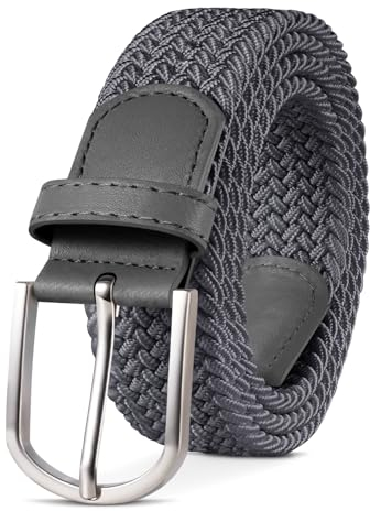 TANGCHAO Stoffgürtel Stretchgürtel Elastik Flechtgürtel Geflochtener und Elastischer Dehnbarer Gürtel für Damen und Herren Breite 3.3cm HUI-90cm