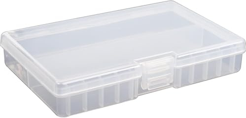 PNGKNYOCN Battery Storage Box,AA Batteries Portable Organizer Box Holds 48 AA Batteries,Insulative Plastic Clear Color