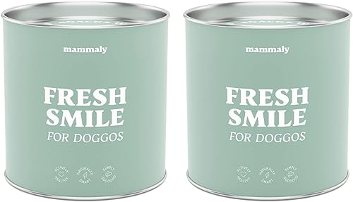 10-in-1 Zahnpflege Leckerli für Hunde - Fresh Smile 220 Snacks (650g) von mammaly - Gegen Mundgeruch, Zahnstein mit Pfefferminz, Seealge, Vitamin C, Petersilie u. v. m. für Maulhygiene, Mundpflege