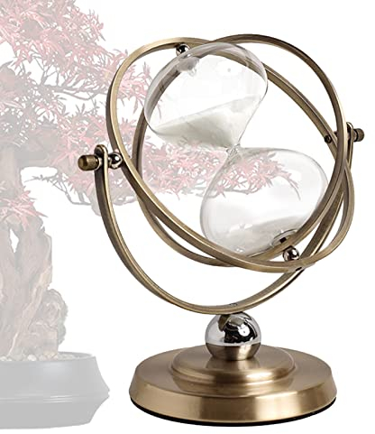 Tuzsocr Metall Messing Sanduhr,Große Sanduhren Vintage,720° Rotierende Timer 60 Minuten Sanduhren,Eine Stunde Glas Sandglas,Geschenk Sanduhr,für Haus,Schreibtisch,Büro,Hochzeits Dekoration