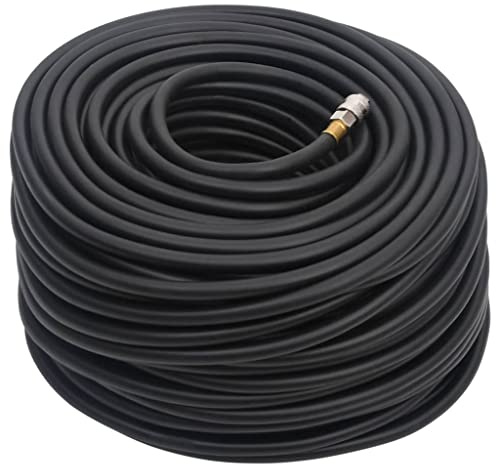 vidaXL Hybrid Luftschlauch, Druckluftschlauch für Kompressor, Schlauch mit BSPT-Schnellanschluss, Kompressorschlauch, Schwarz 0,6 50m Gummi PVC