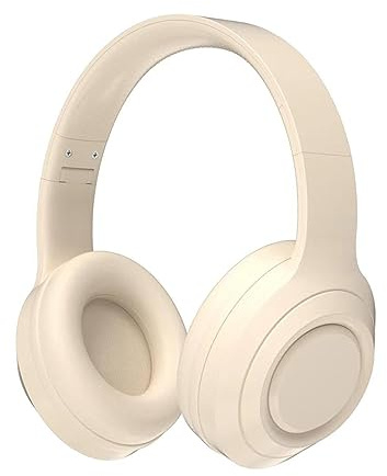 YYTSGG Vita trådlösa hörlurar Bluetooth, vikbara over-ear-hörlurar, Hi-Fi-stereohörlurar inbyggd mikrofon för telefon/TV/PC/MP4/hem/kontor