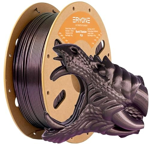 ERYONE Glitter PLA Filament for 3D Printer, 1.75mm +/-0.03mm, 1kg(2.2LBS)/Spool, Burnt Titanium Red