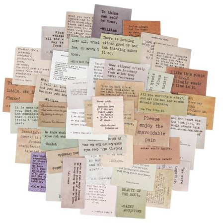 ZEFAN Aufkleber Sprüche Set, 120 Stück Inspirierende Vintage Journaling Aufkleber, Vintage Scrapbook Zubehör Berühmte Worte, Inspirational Aufkleber für Scrapbooking, Bullet Journaling Zubehör