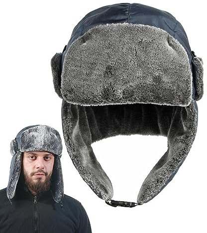 Fukamou Chapeaux d'hiver à Rabat d'oreille - Chapeaux de Trappeur résistants au Froid avec Oreillettes | Casquettes d'équipement d'hiver pour Le Ski, la pêche, Le Travail en Plein air, l'escalade, Le