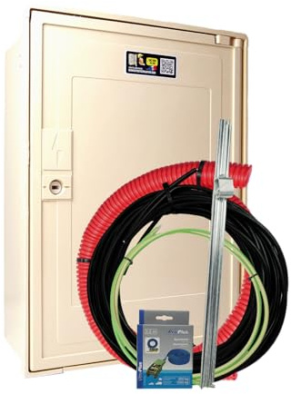 Carré Rouge - Coffret Compteur de Chantier 30/45/60A “Aérien”, Bornier IP2X, Pack Complet 15m Compatible Raccordement ENEDIS, Fabrication Française - 49x35x20cm