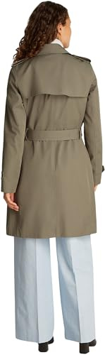 Tommy Hilfiger Donna Trench Cotton Slim Fit Corto, Marrone (Tundra Brown), 44