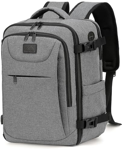 LYNXCHER Mochila-Viaje-Cabina-Avion-45x36X20-para Easyjet-Mochila de Viaje Equipaje de Mano Mochila 30L de Mano Bolso Viaje Hombre Mujer para Portatil de 15.6 Pulgadas Gris Claro