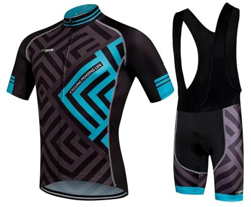 Meicynhoger Ropa Ciclismo Verano para Hombre,Ciclismo Maillot y Culotte Pantalones Cortos Transpirable