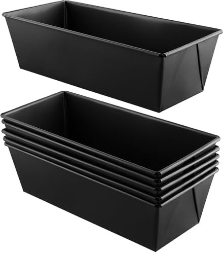 HONYUET 6 PCS 2lb Loaf Tin Set, Large Bread Baking Tin, Rectangular Loaf Pan for Banana Bread, Cakes, Meatloaf, 25 x 11 x 8cm