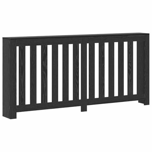 vidaXL Cubierta de Radiador Roble Negro 175 x 20 x 82 cm, Cubierta Elegante para Radiador de Sala, Diseño Moderno, Accesorio Chido para Casa, Distribución de Calor Funcional