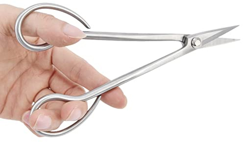 Leapiture Bonsai Schere Edelstahlblatt Sprossen Schere zarte Pflanzenschere mit langem Griff für Gartenblüten Gemüse