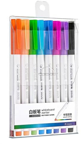 LAIOUSN Whiteboard-Marker, nachfüllbar, farbige Marker auf Wasserbasis, schnell trocknender Stift für Schule, Büro, sicher für Kinder, 8 Farben